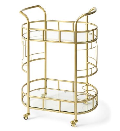 Better Homes & Gardens Fitzgerald 2-Tier Serving Cart, Gold