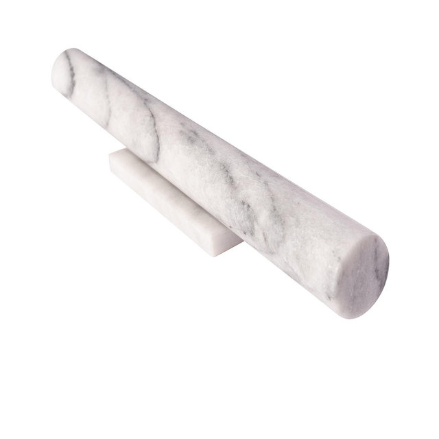 Artifacts Trading Company 12" Straight Marble Rolling Pin with Stand, 11" x 1"