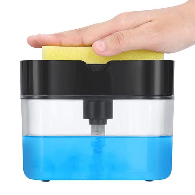 Premium Quality Dish Soap Dispenser - Countertop Kitchen Soap Dispenser, Sink Dish Washing Soap Dispenser 13 Ounces (Sponge Included)