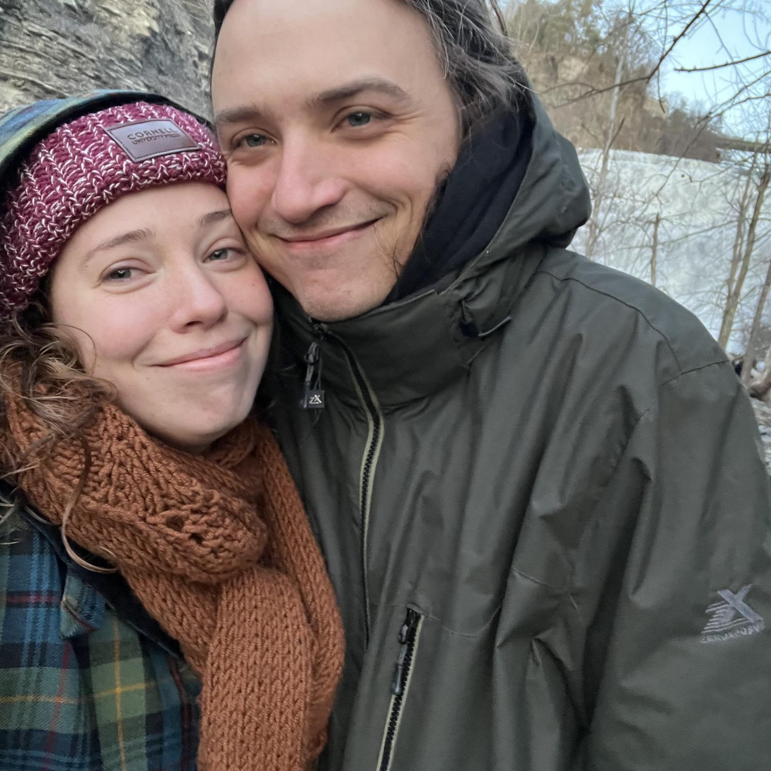 After we got engaged at Ithaca Falls