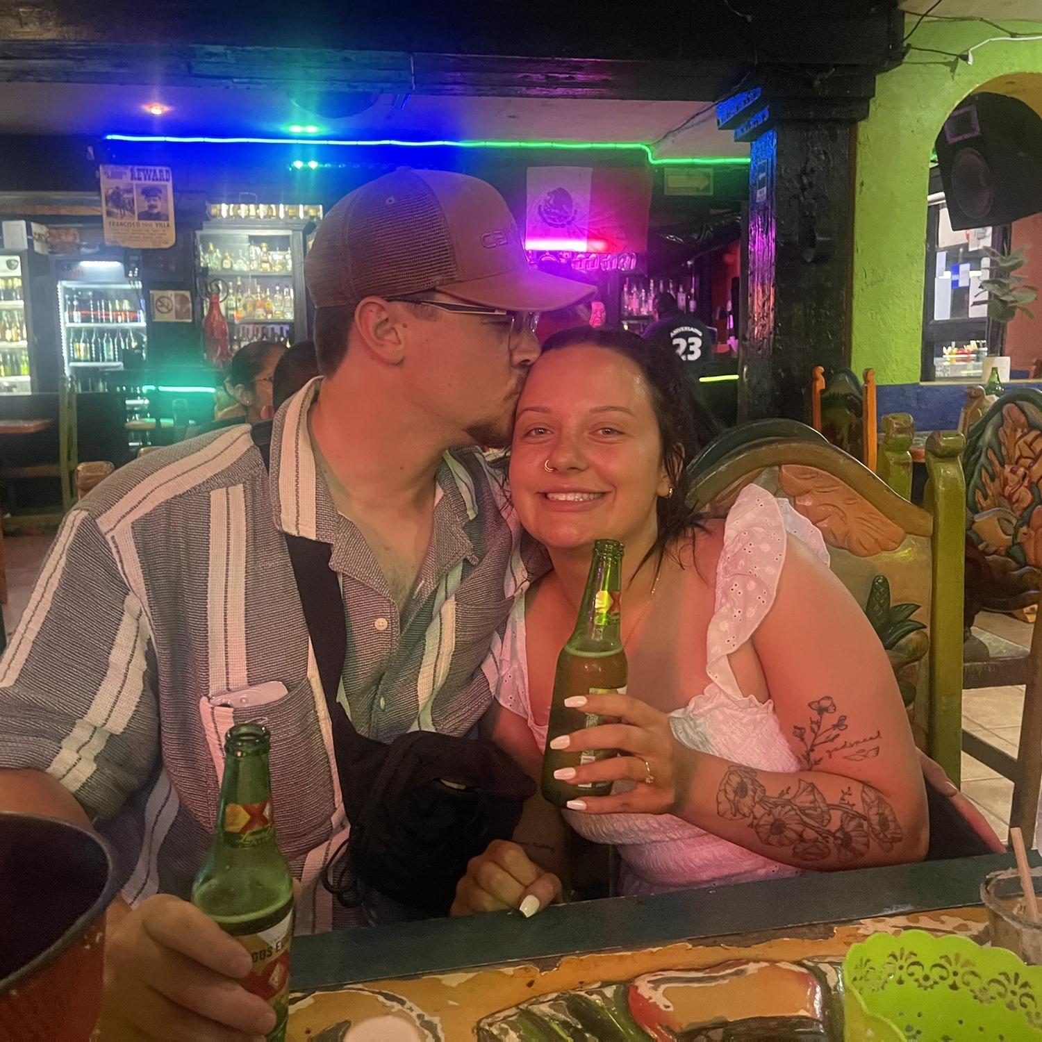 In Playa Del Carmen enjoying some cervezas!