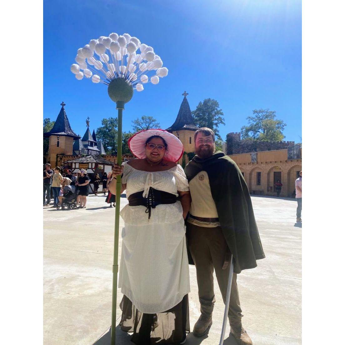 Our second Ren Fair together, much effort went into the staff and Ed was in charge of carrying it by the end of the day lol