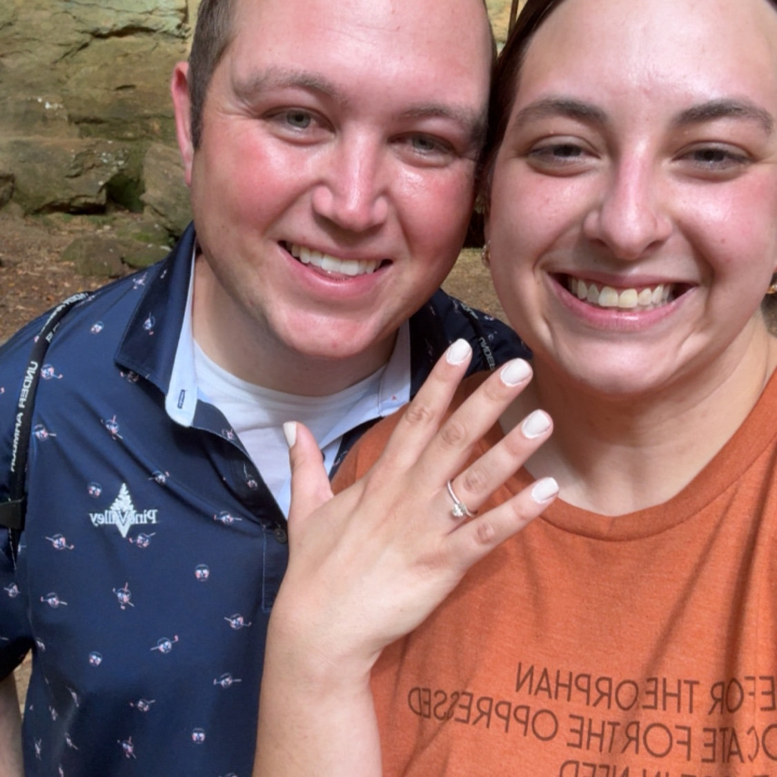 Matt proposed in Hocking Hill, Ohio after hiking 8 miles with me!