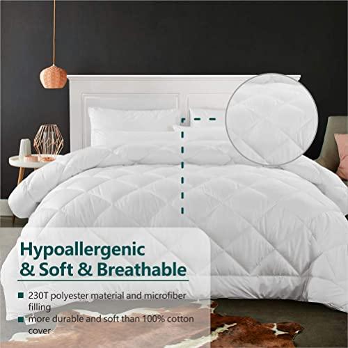 Cozynight Down Alternative Comforter -White Comforter California King Size Duvet Insert with Corner Tabs-Hypoallergenic  & Breathable Microfiber Comforter California King 102x96 inches
