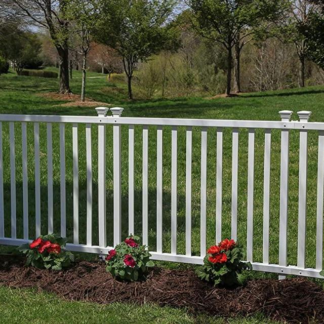 Zippity Outdoor Products ZP19037 No Dig Baskenridge Semi-Permanent Vinyl Fence, White (36in H x 42in W)- 2 pack