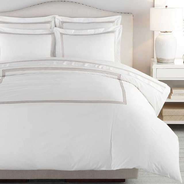 Simply Taupe Grand Organic Percale Duvet Cover, King/Cal. King