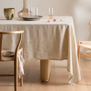 European Linen Tablecloth - 70x108" (Flax Color)