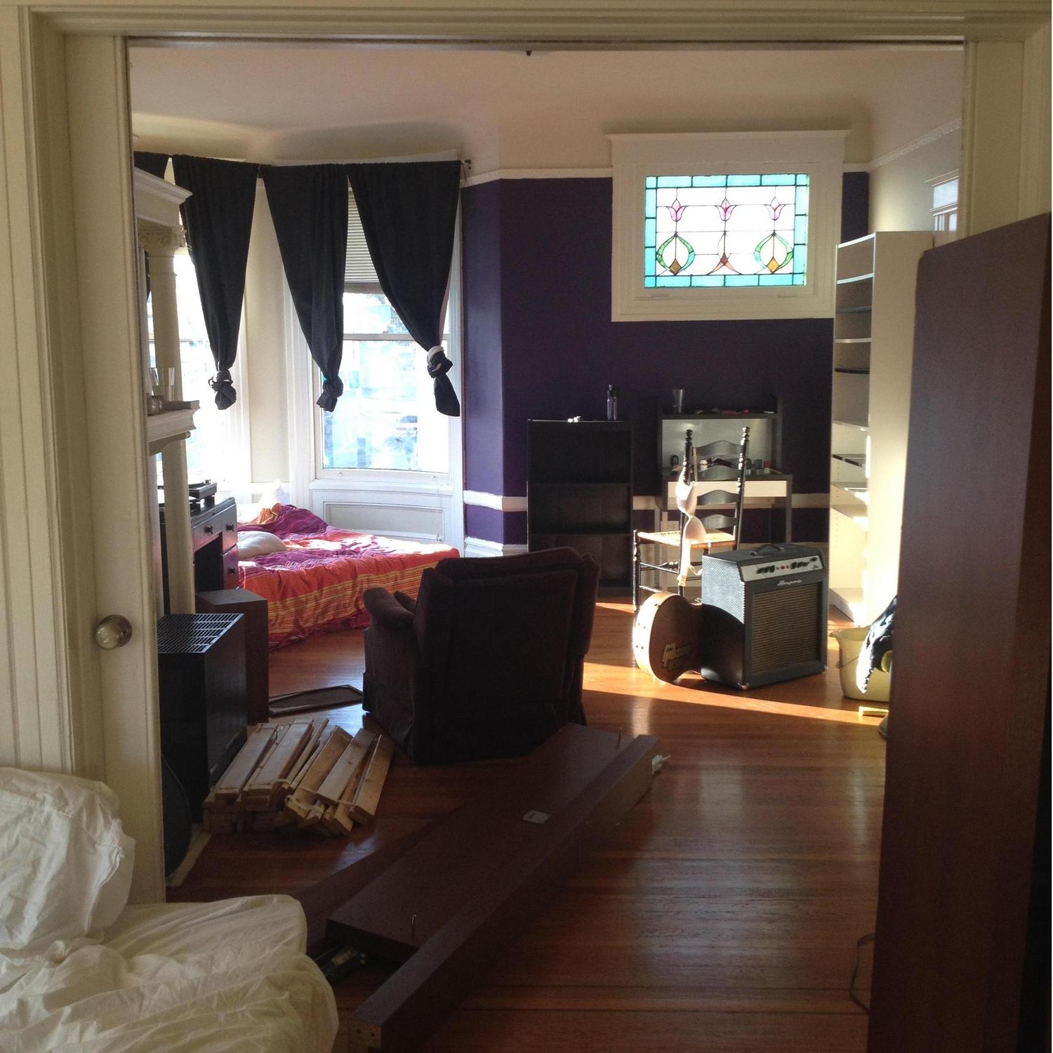 It took forever for Nick to move out! Day one in our expanded apartment within an apartment.