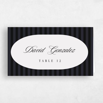 Black Typography Wedding Place Card - Madison