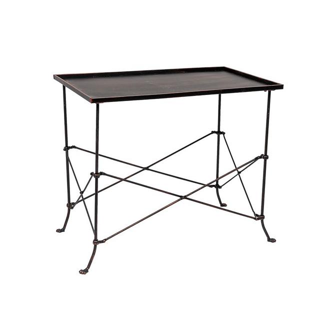 Creative Co-op HD6145 Rectangle Metal Accent Table, 27", Bronze