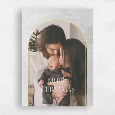 Sage Mist, Blue Holiday Card - Goldcoast Foil