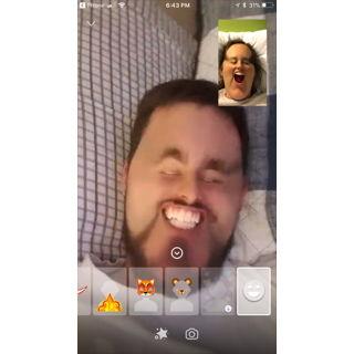 One of our MANY face time calls before we lived together.
