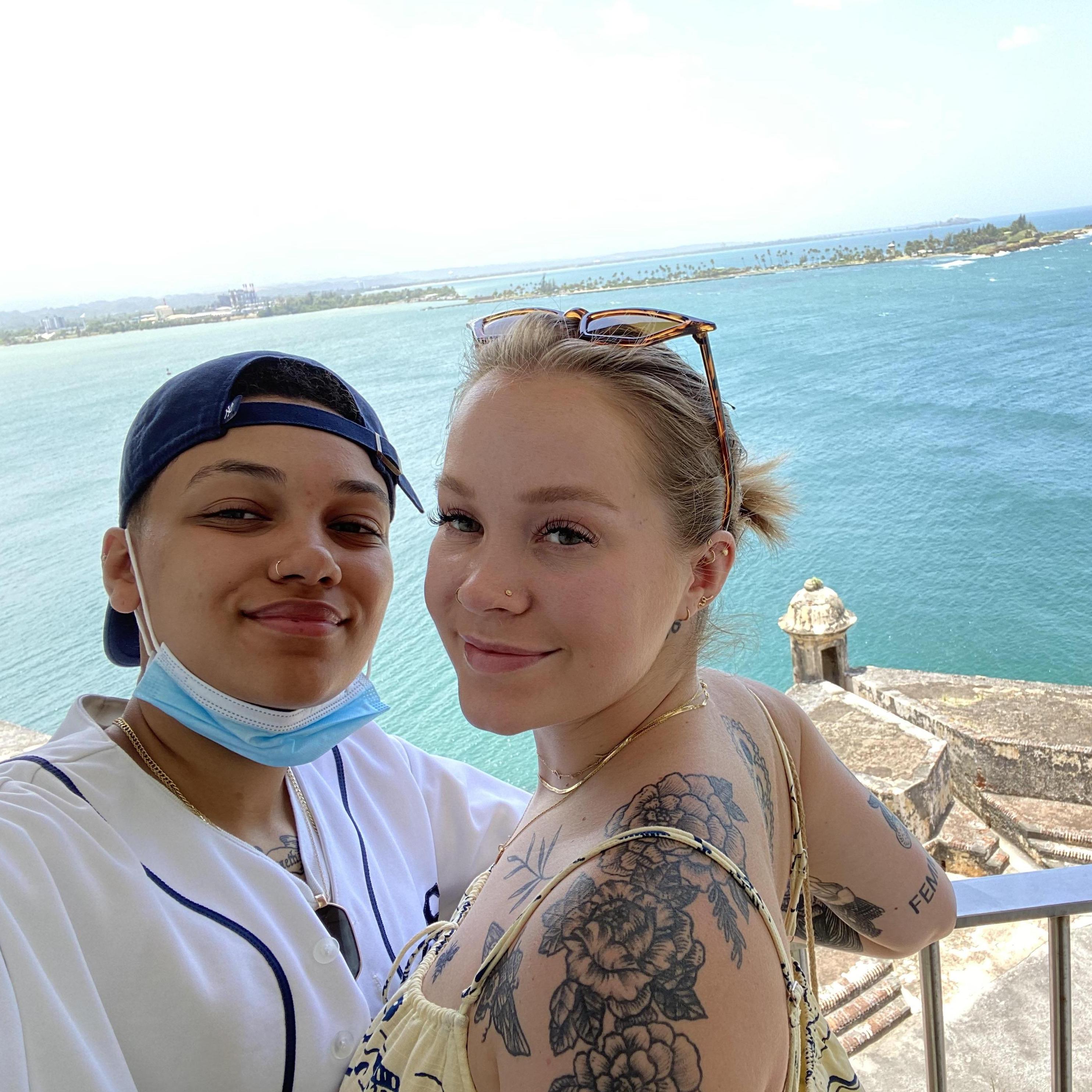 A selfie we took at the historic San Felipe del Morro Castle in Puerto Rico.
