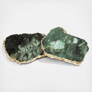 Pure Emerald Kivita Coaster, Set of 2