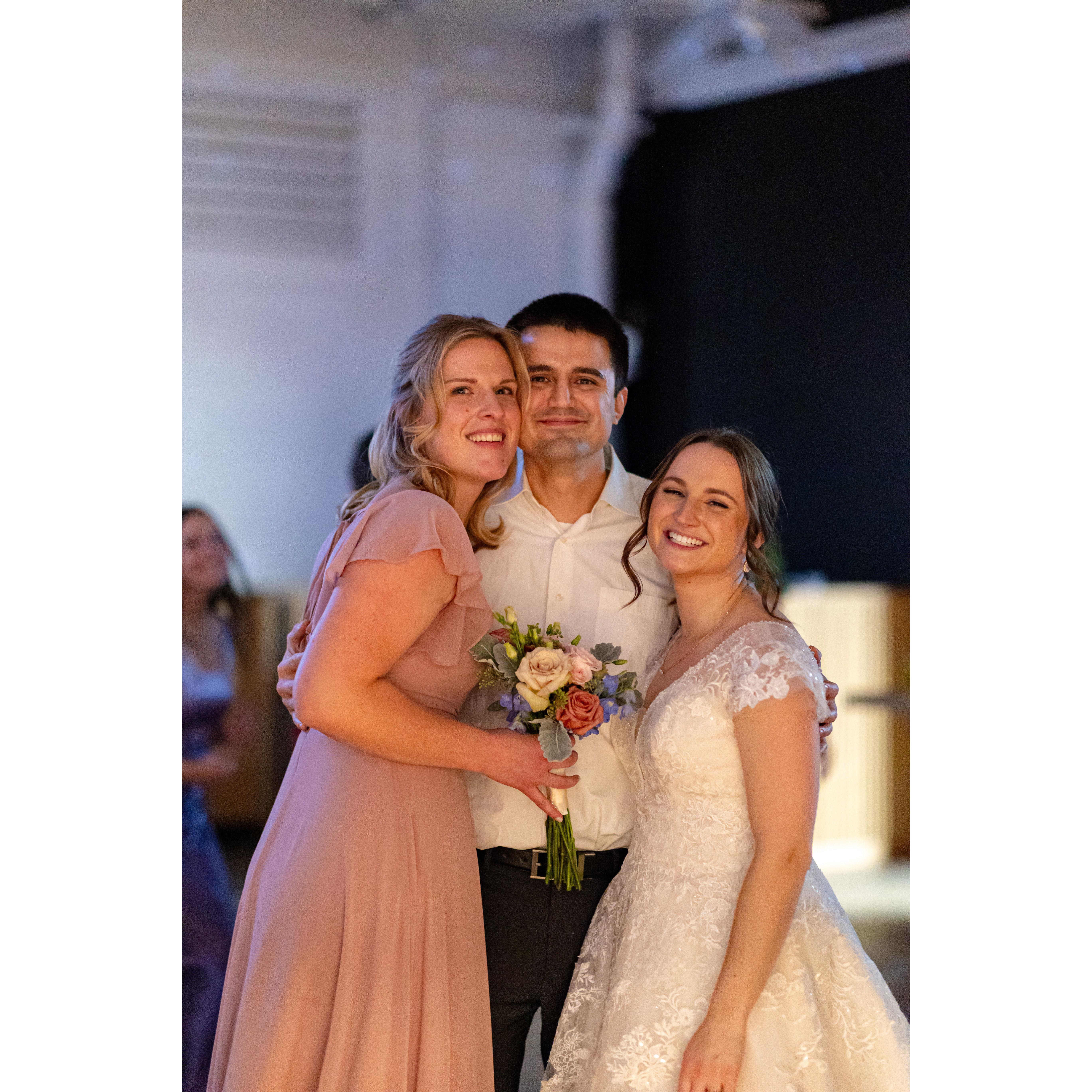 right after Jenny caught the bouquet at our friends' wedding in December (just a week before the proposal!)