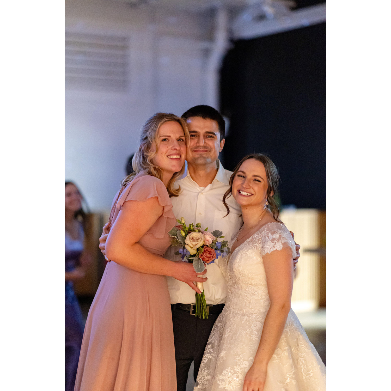 right after Jenny caught the bouquet at our friends' wedding in December (just a week before the proposal!)