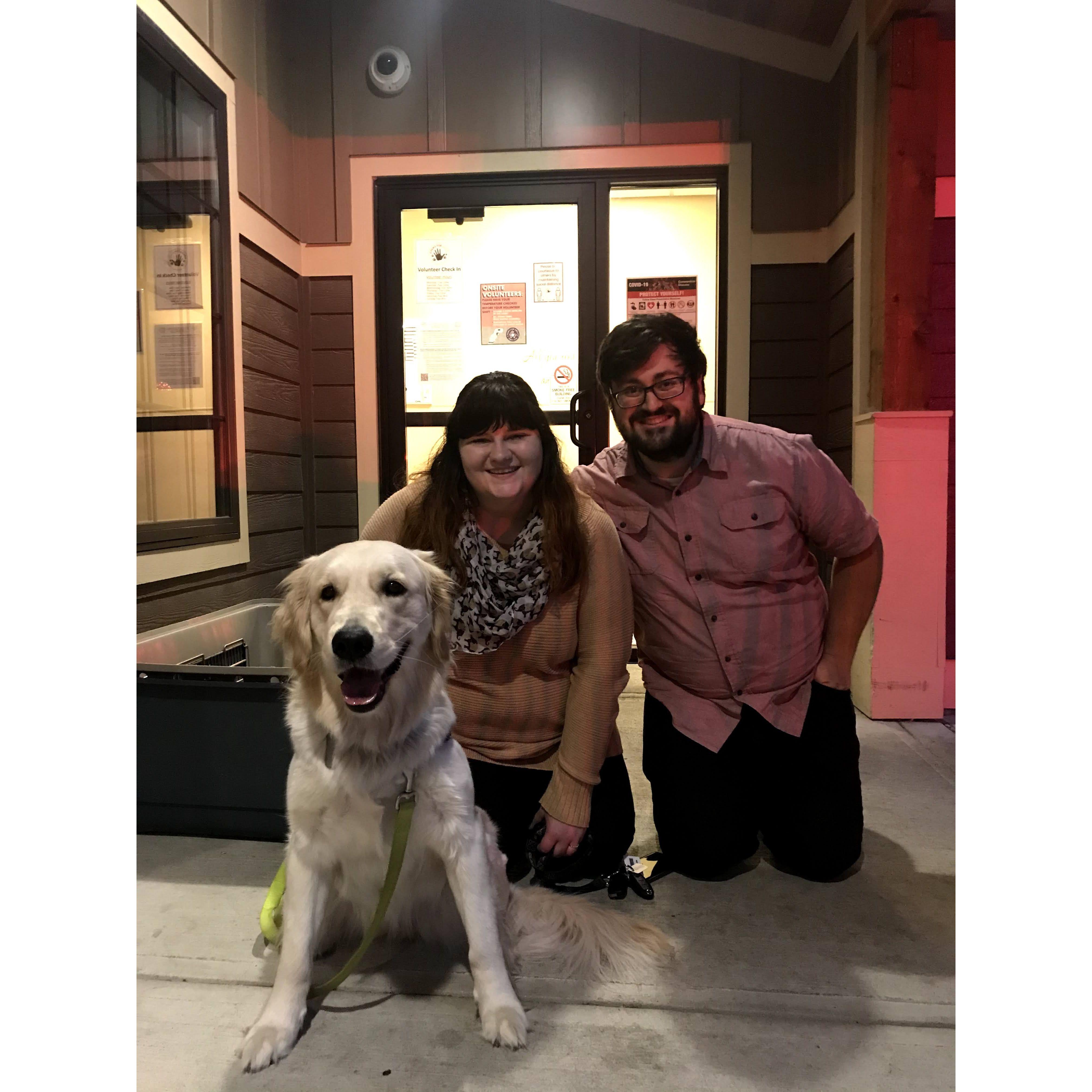 Sending Dory back to Advanced Training before she became a full service dog.