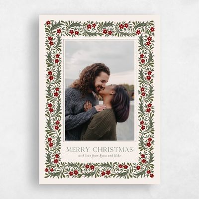 Red Christmas Holiday Card - Cassie