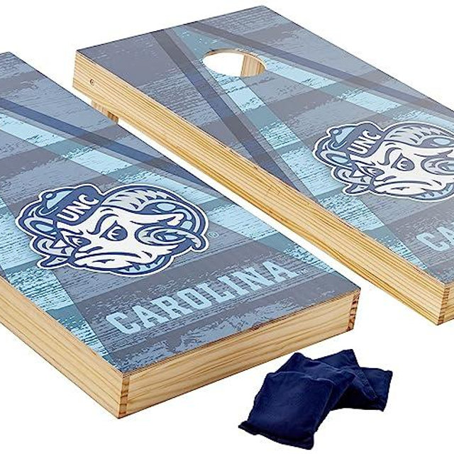 Wild Sports NCAA College 2' x 4' Wood Direct Print Tournament Cornhole Set, 8 Bean Bags, Vintage Triange Design - Tailgate, Outdoor, Backyard