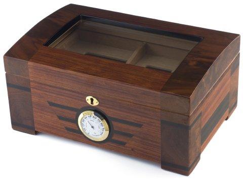 Cigar Classics Beveled Glass Top Humidor, 60 Count