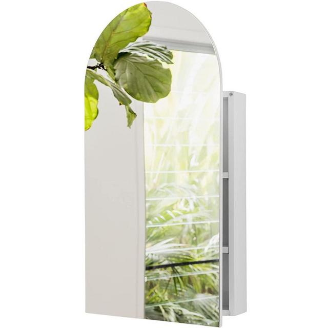 Arched Medicine Cabinets for Bathroom with Mirror, Recessed Or Surface Mounted Bathroom Mirror Cabinet with Storage - 17" x 32" in, Bathroom Medicine Cabinet with Mirror -Modern Arched Cabinet