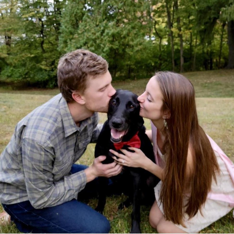 Kisses for the good boy at our engagement party