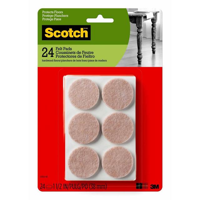 Scotch 1.5" 24pk Felt Pads Beige