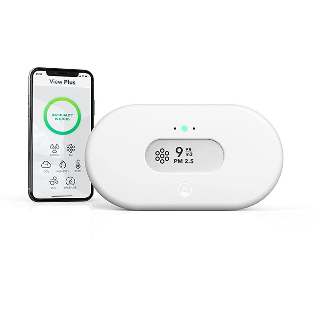 Airthings 2960 View Plus - Radon & Air Quality Monitor (PM, CO2, VOC, Humidity, Temp, Pressure)