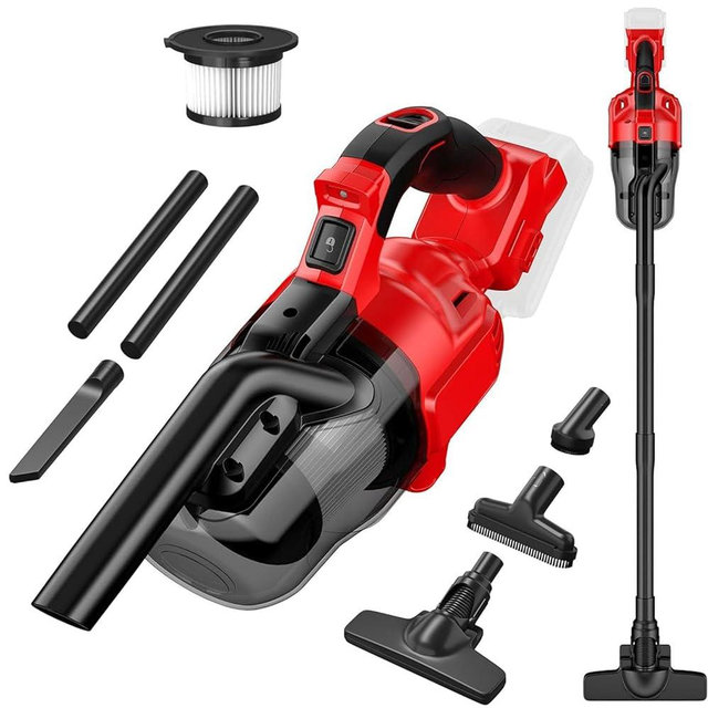 Cordless Vacuum for Milw-auke 18V Battery, Handheld Vacuum Cleaner Stick Vacuum Shop Vac for Home Car Hardwood Floor Carpet with Washable HEPA Filter 125AW(No Battery)