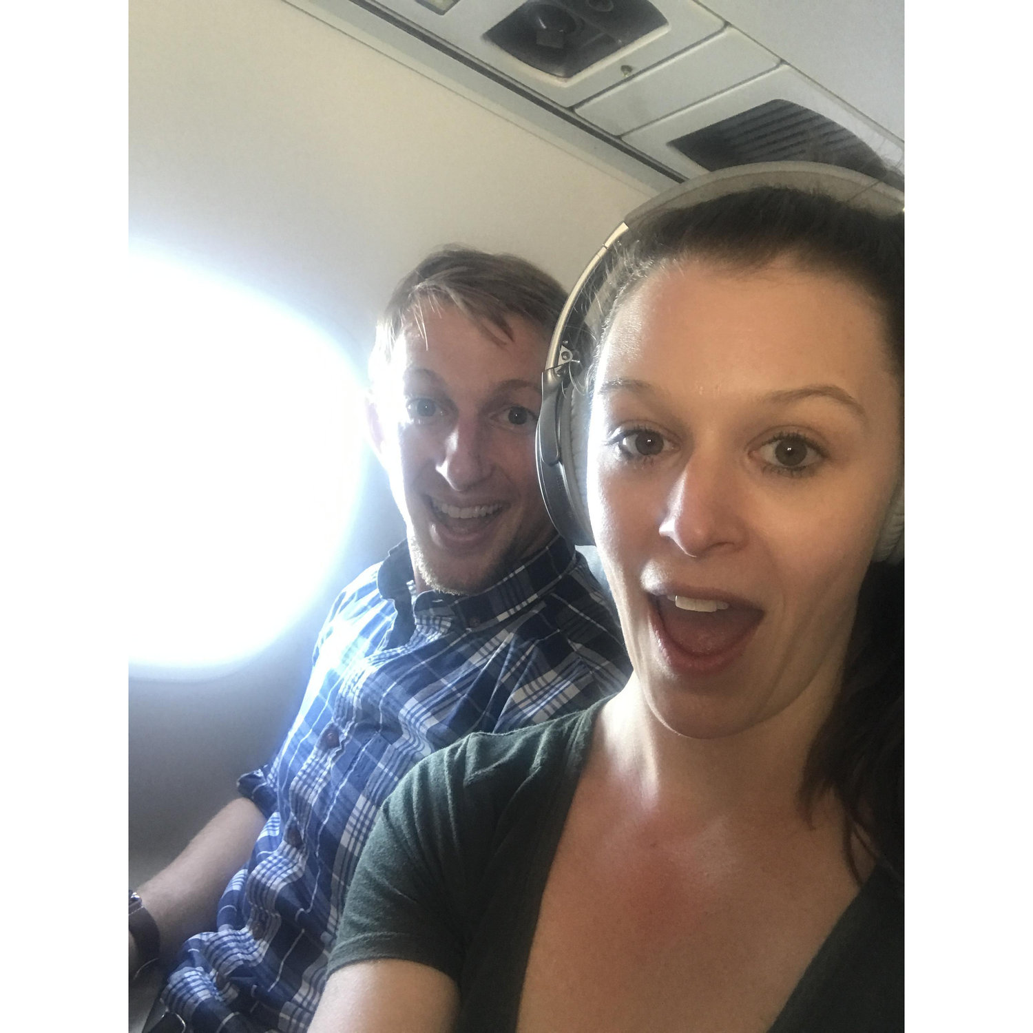 Our first flight TOGETHER! We spend so much time flying to each other... Together was better!