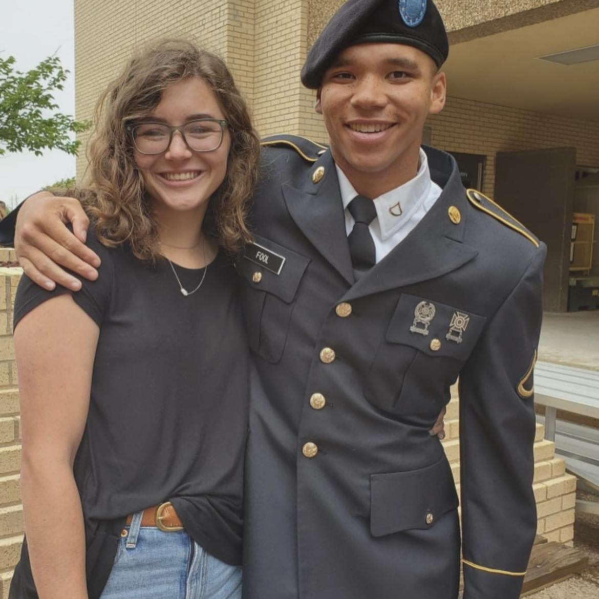 Mikeem and Krystin after Mikeems Army Basic Training