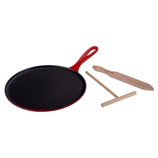 Le Creuset Enameled Cast Iron Crepe Pan with Spreader and Spatula