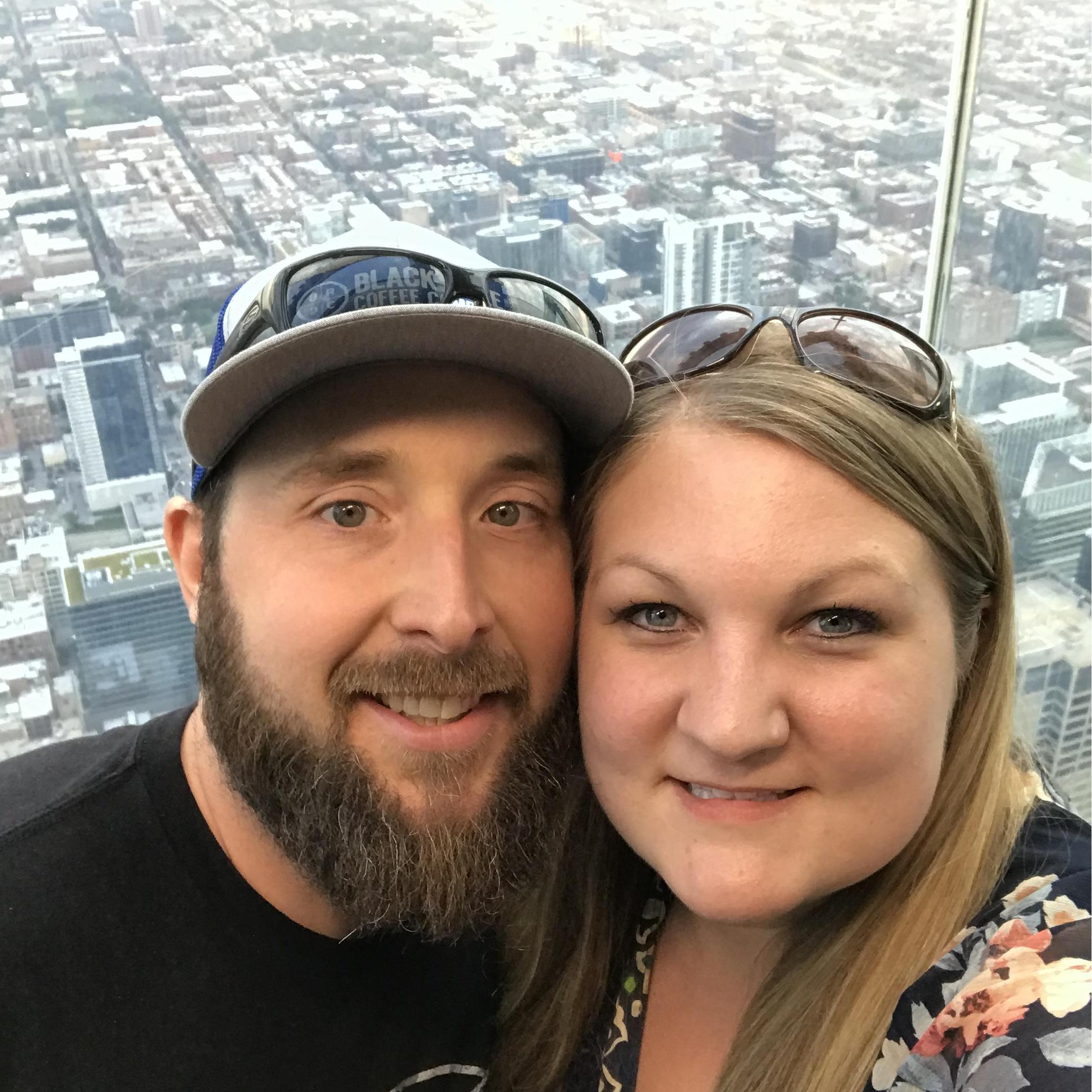 On top of the Willis Tower in Chicago.