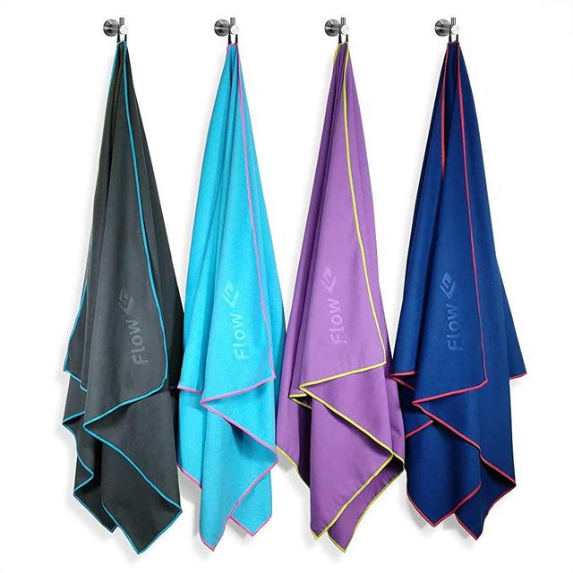 Flow Hydro Sport Towel - Microfiber Quick Dry Swimming Towels for Swim, Pool, Triathlon, and Other Water Sports in Medium and Large Sizes (Pink, Large (60" x 30"))