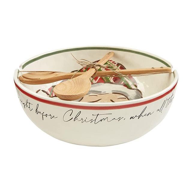 Mud Pie Christmas Santa Serving Bowl Set, Multi, 4.5" x 12" dia