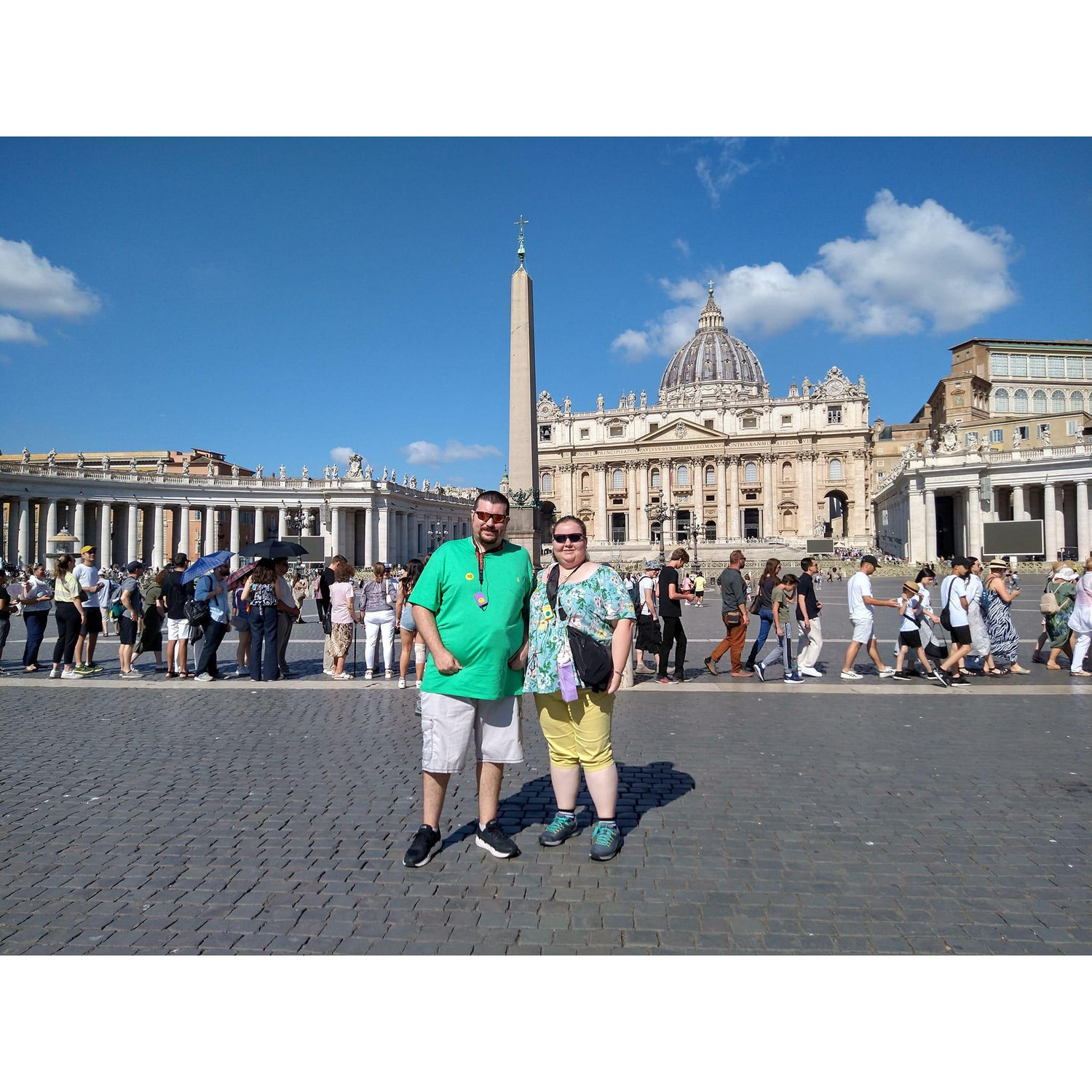 Us in Rome in front of the Vatican.
