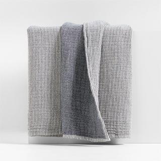 Reversible Stripe Gauze Throw Blanket