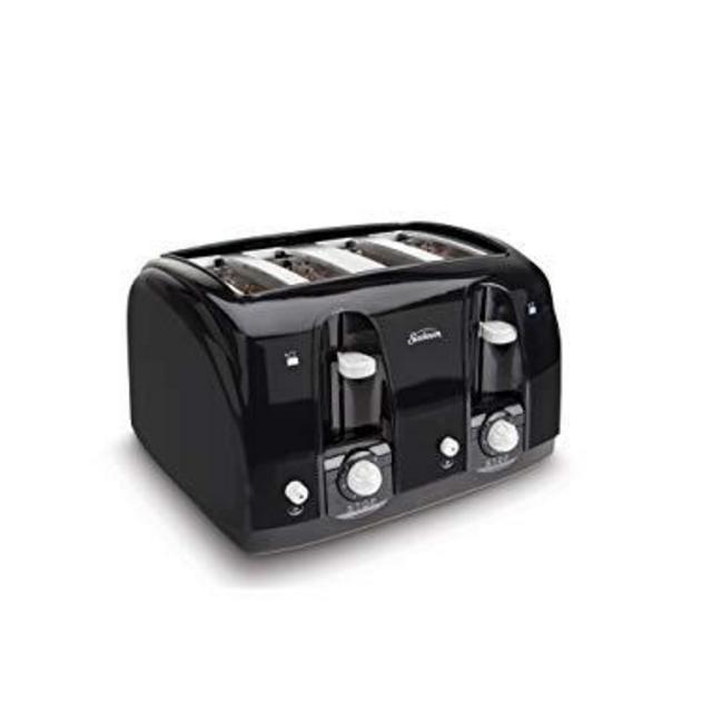 Sunbeam Wide Slot 4-Slice Toaster, Black (003911-100-000)