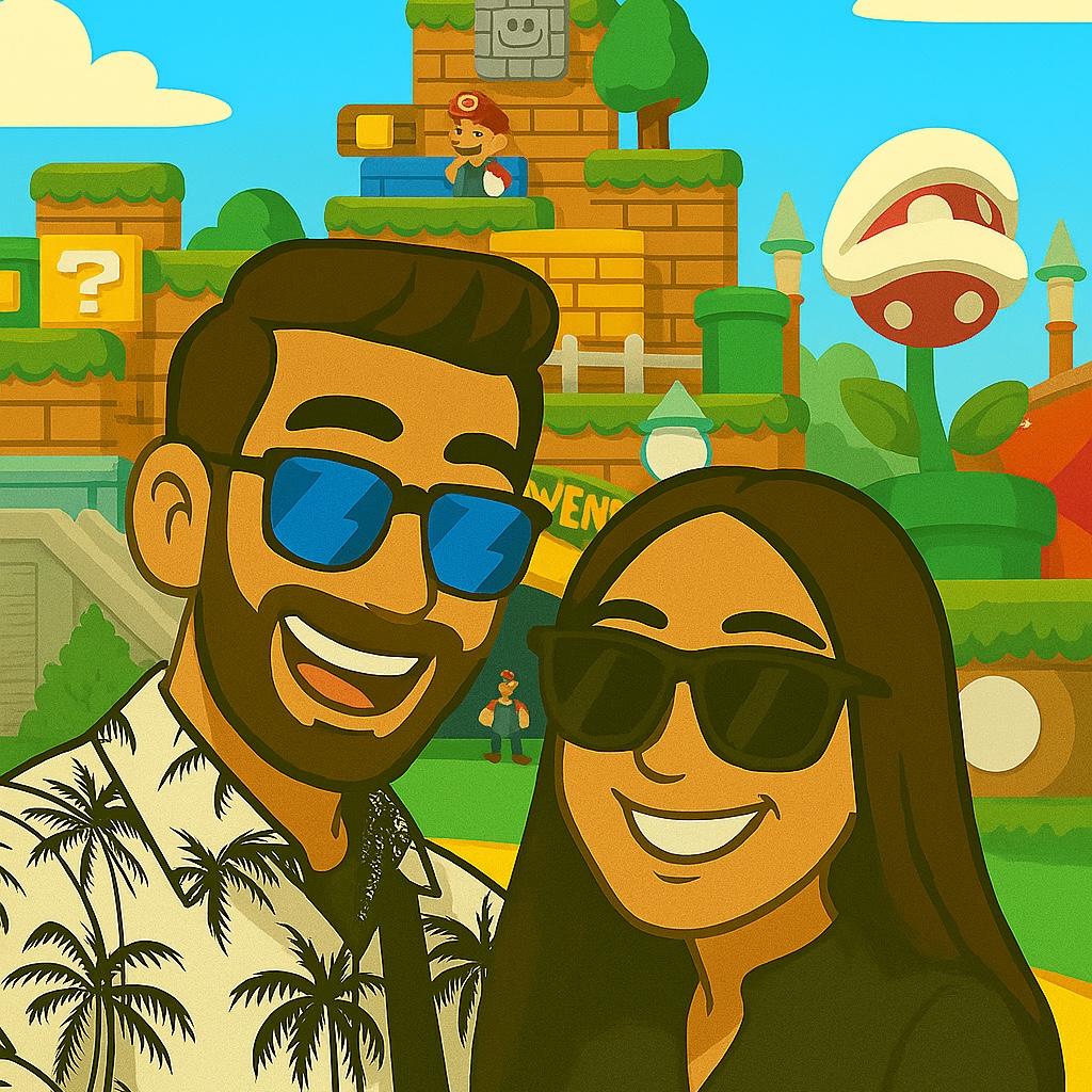 TO ORLANDO THEY WENT
FOR A THRILL-PACKED DAY,
AT EPIC UNIVERSE,
THEY LAUGHED ALL THE WAY.
FROM WIZARDS, TO MONSTERS,
TO MARIO GAMES,
THEY CONQUERED EACH WORLD,
JUST SPARKING THE FLAME.