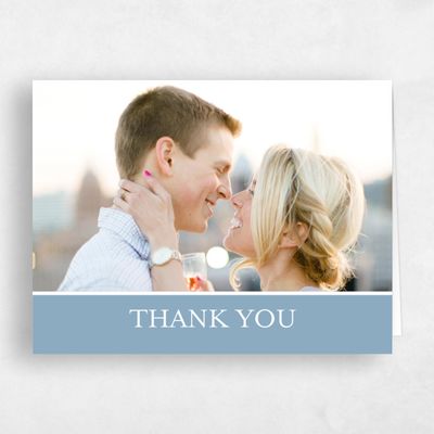 Blue Floral Wedding Thank You - Kalispell Portrait