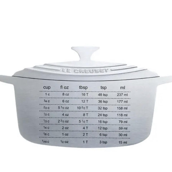 Le Creuset Stainless Steel Measure Magnet, 6 1/2" x 3 3/4", Silver