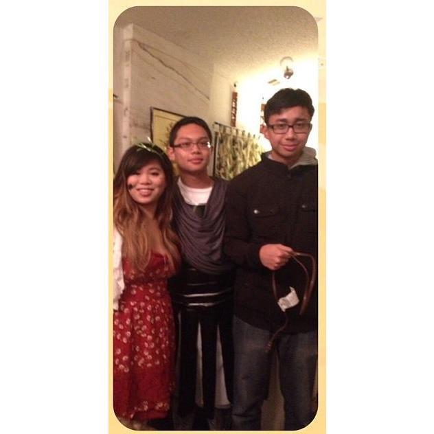 Kalia, Jan, and Alden dressed up for Halloween in 2013