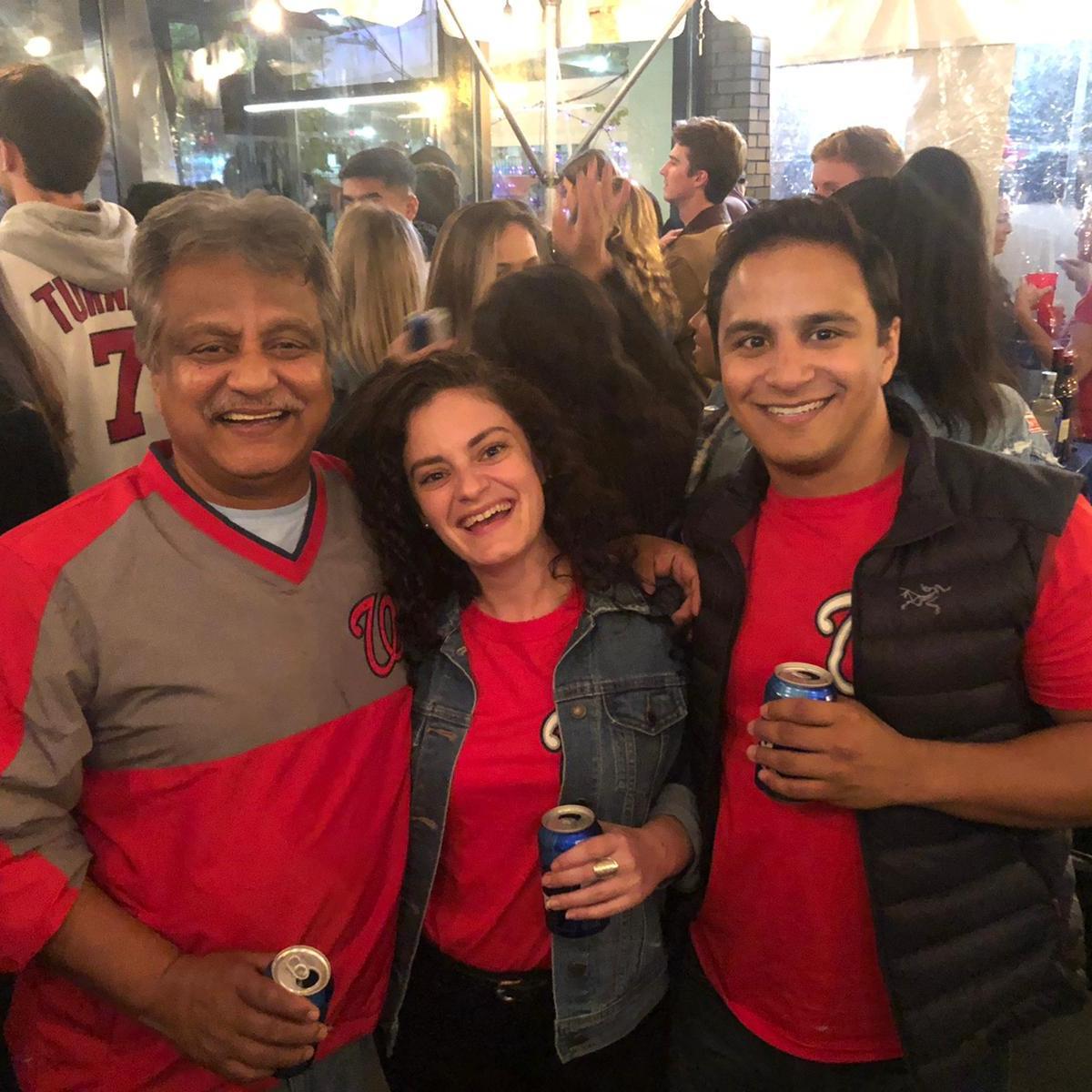 Celebrating the Nats' World Series run in 2019 in Navy Yard