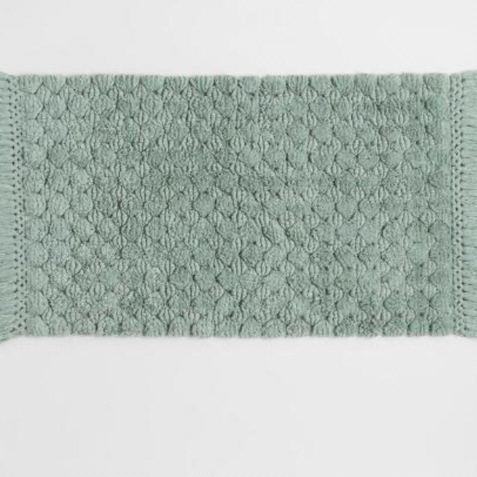 Chinois Green Woven Dot Bath Mat