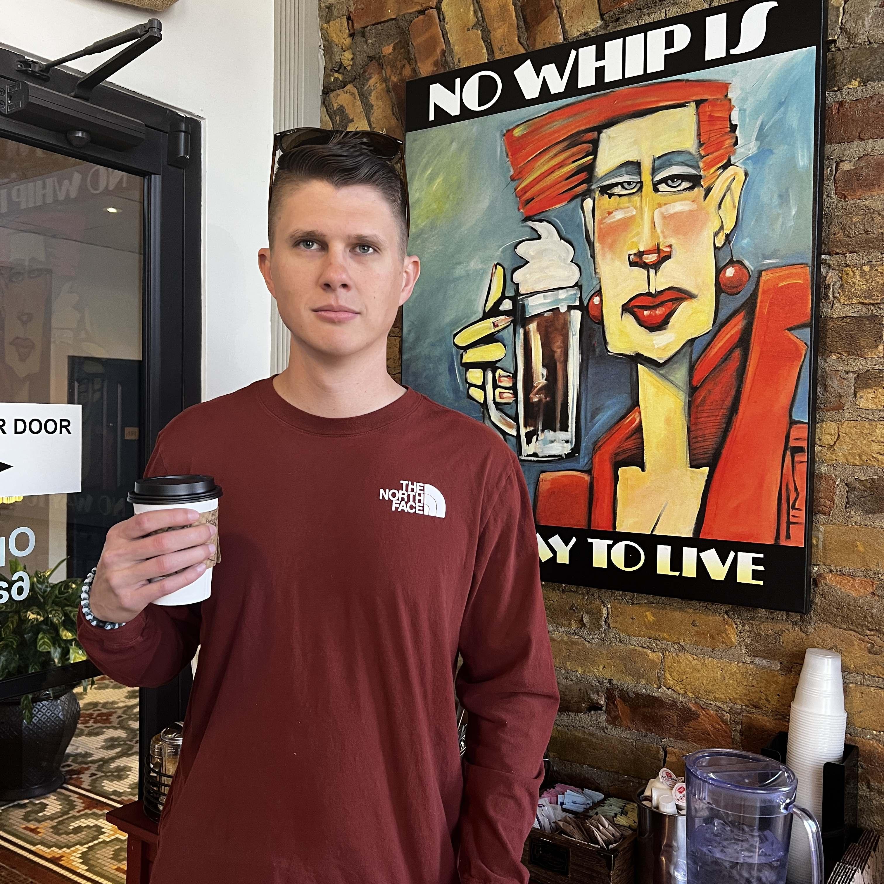 Posing at our favorite coffee place in Glenwood Springs