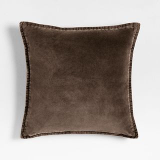 Relaxed Washed Organic Cotton Velvet Throw Pillow Cover
