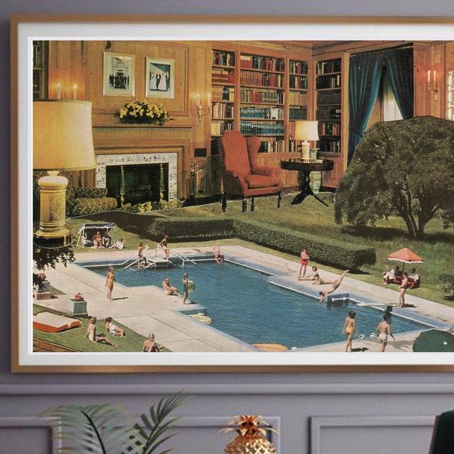 Swimming pool poster, Unique modern art,...