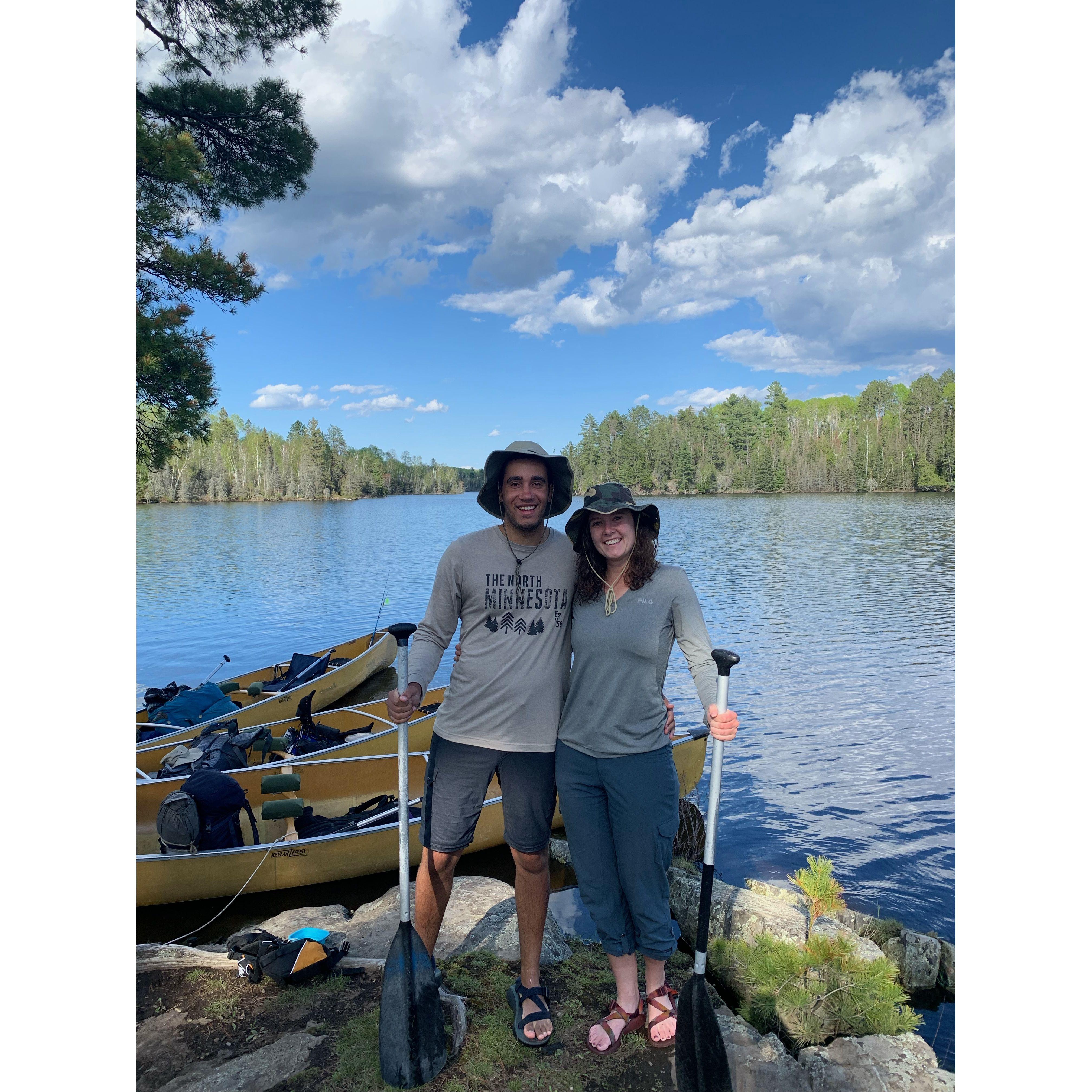 Camping in the Boundary Waters with Erica's Family.