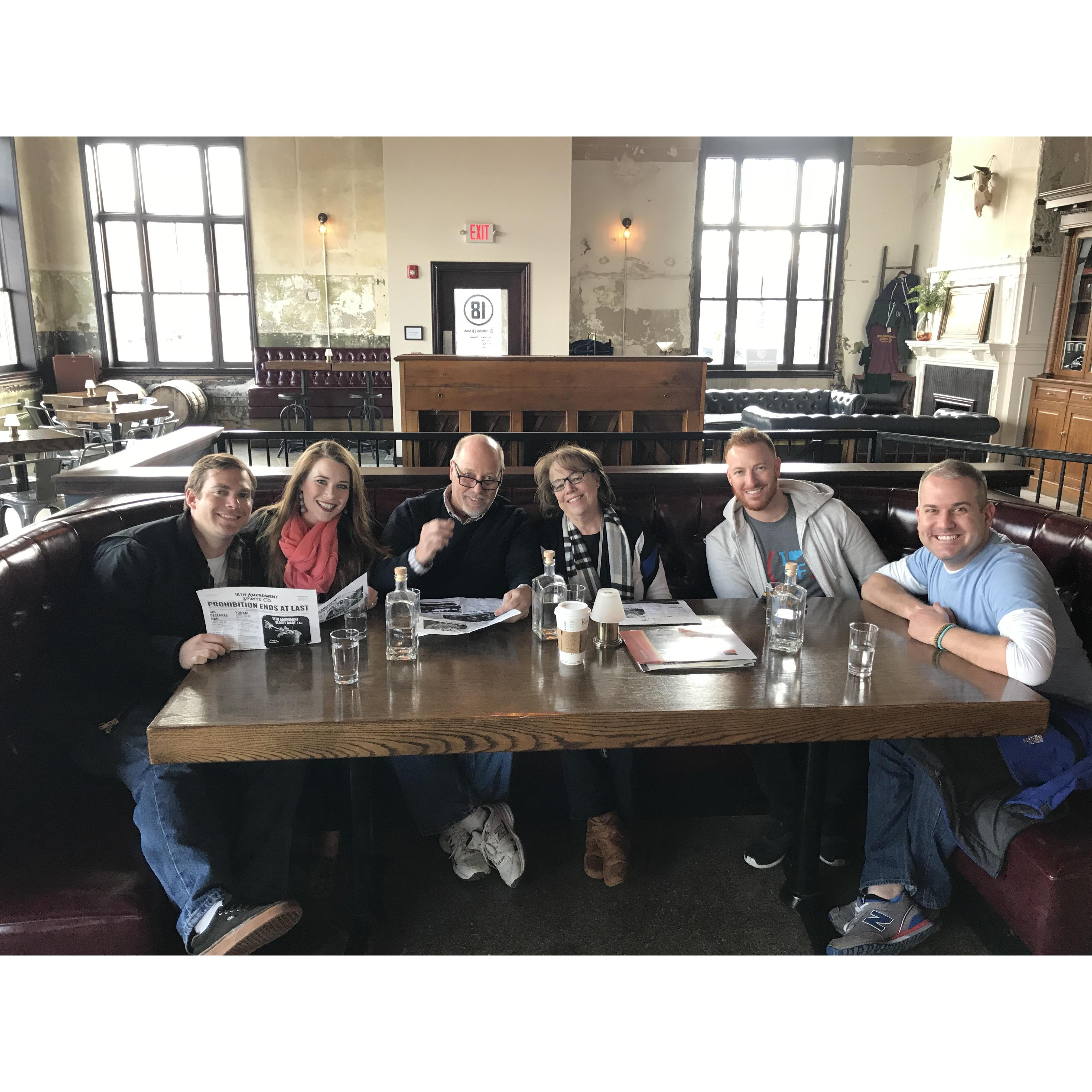 Lunch in Muskegon, MI after visiting our wedding venue for the first time!