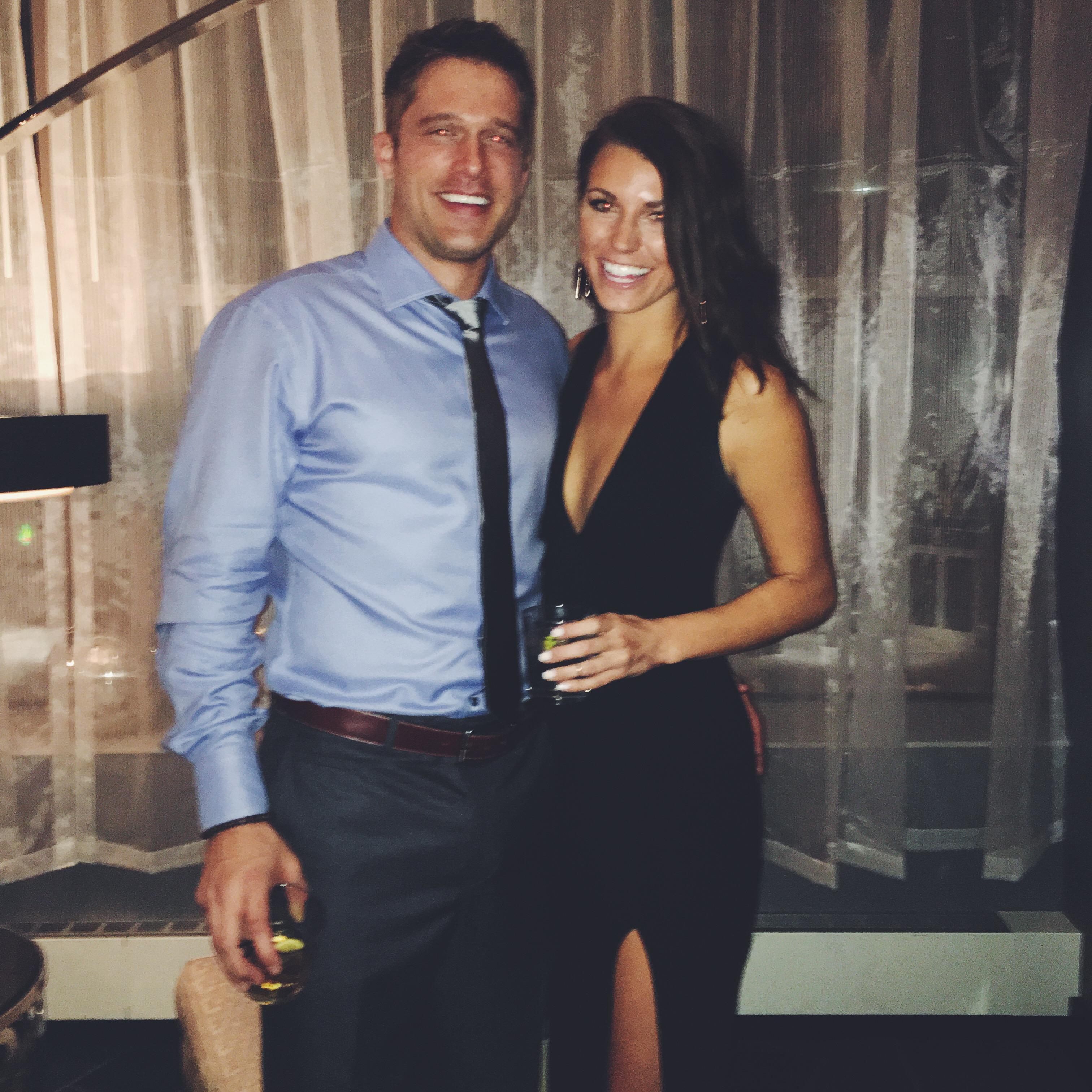 Dec 2015 - Corey asked his "friend from home" to his office Christmas party! 
Hand placement was little strong for the friend zone, pal ;)